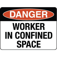 240x180mm - Self Adhesive - Danger Worker in Confined Space