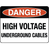 240x180mm - Self Adhesive - Danger High Voltage Undergound Cables