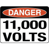 600x450mm - Poly - Danger 11,000 Volts