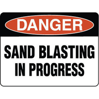 600X400mm - Fluted Board - Danger Sand Blasting In Progress
