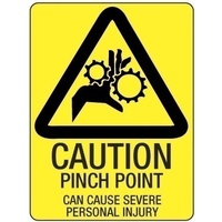 300x225mm - Poly - Caution Pinch Point Can Cause Severe Personal Injury