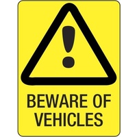 240x180mm - Self Adhesive - Beware of Vehicles