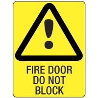 240x180mm - Self Adhesive - Fire Door Do Not Block