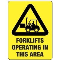 240x180mm - Self Adhesive - Forklifts Operating in This Area
