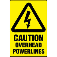 600x450mm - Metal - Caution Overhead Powerlines