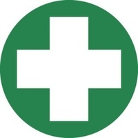 200mm Disc - Self Adhesive - First Aid Pictogram