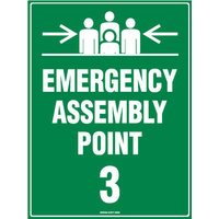 523LM -- 600X400mm - Metal - Emergency Assembly Point 3