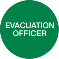 50mm Disc - Self Adhesive - Sheet of 12 - Evacuation officer