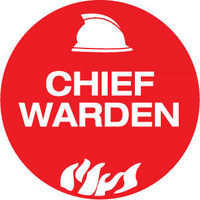 50mm Disc - Self Adhesive - Sheet of 12 - Chief Warden Pictogram