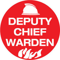50mm Disc - Self Adhesive - Sheet of 12 - Deputy Chief Warden Pictogram