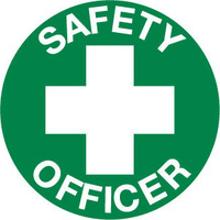 50mm Disc - Self Adhesive - Sheet of 12 - Safety Officer Pictogram