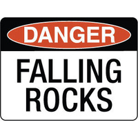 600x450mm - Metal, Class 1 Reflective - Danger Falling Rocks