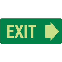 350x140mm - Metal - Luminous - Exit (with right arrow)
