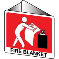 712OWP -- 225x225mm - Poly - Off Wall - Fire Blanket (with pictogram)