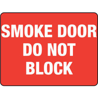 300x225mm - Self Adhesive - Smoke Door Do Not Block