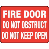 300x225mm - Self Adhesive - Fire Door Do Not Obstruct Do Not Keep Open