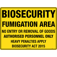 851LP -- 600X400mm - Poly - Biosecurity Fumigation Area