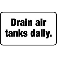 90x55mm - Self Adhesive - Sheet of 10 - Drain Air Tanks Daily