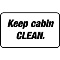 90x55mm - Self Adhesive - Sheet of 10 - Keep Cabin Clean