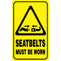 90x55mm - Self Adhesive - Sheet of 10 - Seatbelts Must be Worn