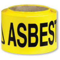 Barrier Tape - Black and Yellow - Caution Asbestos Dust Hazard