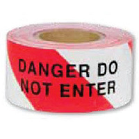 Barrier Tape - Red and White - Danger Do Not Enter