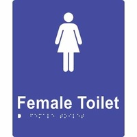 180x220mm - Braille - Blue PVC - Female Toilet