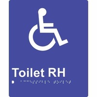 180x220mm - Braille - Anodised Aluminium - Accessible Toilet (Right Hand)