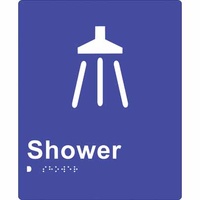 180x220mm - Braille - Blue PVC - Shower