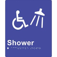 180x220mm - Braille - Anodised Aluminium - Accessible Shower