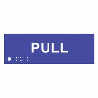 180x60mm - Braille - Blue PVC - Pull (Horizontal)