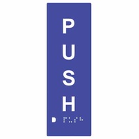60x180mm - Braille - Blue PVC - Push (Vertical)