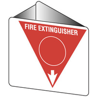 FRL01OWP -- 225x225mm - Poly - Off Wall - Fire Extinguisher Marker - Water (Red)