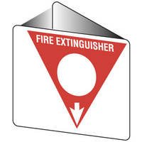 FRL05OWP -- 225x225mm - Poly - Off Wall - Fire Extinguisher Marker - Powder AB(E) (White)