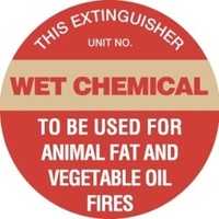 200mm Disc - Self Adhesive - Fire Extinguisher Marker - Wet Chemical (Gold)