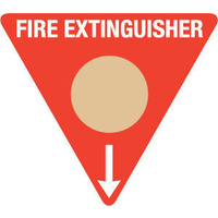 FRL07TRP -- 350mm Poly Triangle - Fire Extinguisher Marker - Wet Chemical (Gold)