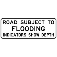 2150x800mm - AL CL1W - Road Subject To Flooding Indicators Show Depth
