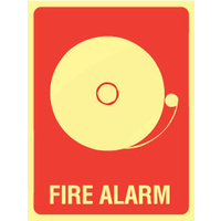 180x240mm - Self Adhesive - Luminous - Fire Alarm (With Picto)