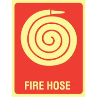 180x240mm - Self Adhesive - Luminous - Fire Hose (With Picto)