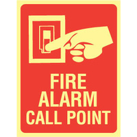 180x240mm - Self Adhesive - Luminous - Fire Alarm Call Point (With Picto)