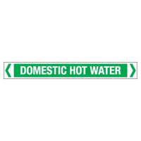 50x400mm - Self Adhesive Pipe Markers - Pkt of 10 - Domestic Hot Water