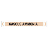 30x380mm - Self Adhesive Pipe Markers - Pkt of 10 - Gaseous Ammonia