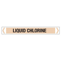 30x380mm - Self Adhesive Pipe Markers - Pkt of 10 - Liquid Chlorine