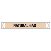 30x380mm - Self Adhesive Pipe Markers - Pkt of 10 - Natural Gas