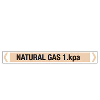 30x380mm - Self Adhesive Pipe Markers - Pkt of 10 - Natural Gas 1.1kpa