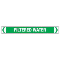 50x400mm - Self Adhesive Pipe Markers - Pkt of 10 - Filtered Water