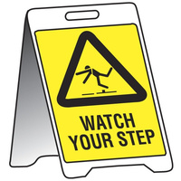 500x300mm - Fluted Board Sign Stands - Watch Your Step