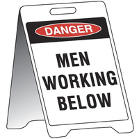 500x300mm - Fluted Board Sign Stands - Danger Men Working Below