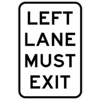 R2-19 -- 800x1200mm - AL CL1W - Left Lane Must Exit 