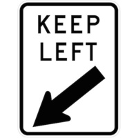 600x450 - AL CL1W - Keep Left (with arrow)
